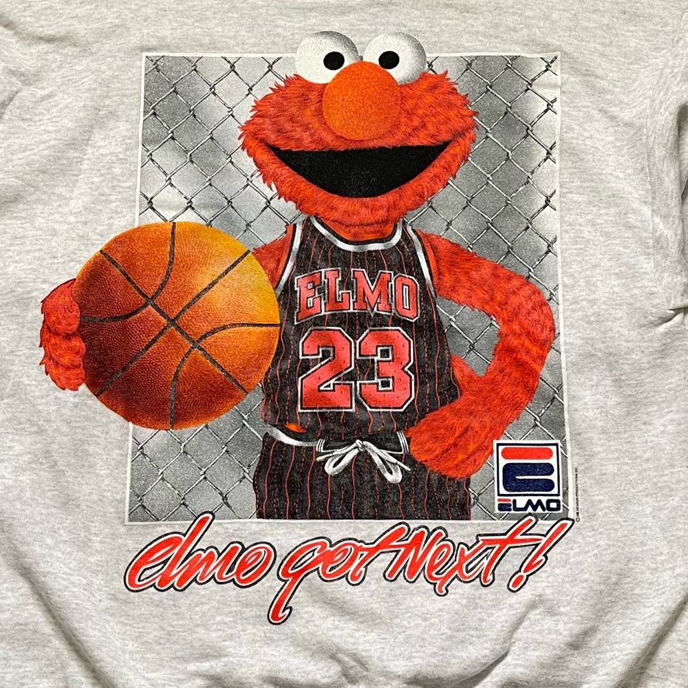 Vintage Elmo Basketball Sweatshirt Jim Henson S NWT Adult XL Sesame Street